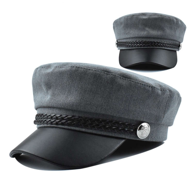 Women Men PU Leather Berets Hat Retro British Solid Beret Baseball Cap Outdoor Sun Hat Winter Warm Octagonal Hats Newsboy Caps - Image 12