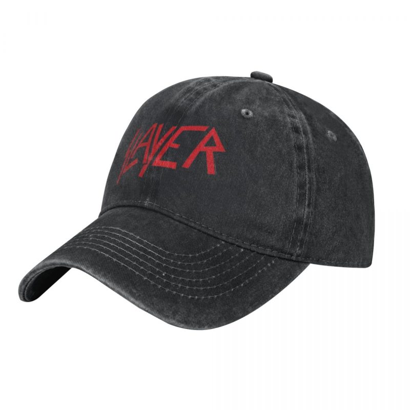 Vintage Slayer Logo Baseball Cap for Men Women Distressed Denim Washed Snapback Hat Heavy Metal Outdoor Running Golf Caps Hat - Image 2