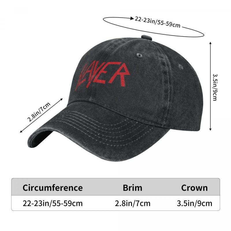 Vintage Slayer Logo Baseball Cap for Men Women Distressed Denim Washed Snapback Hat Heavy Metal Outdoor Running Golf Caps Hat - Image 4
