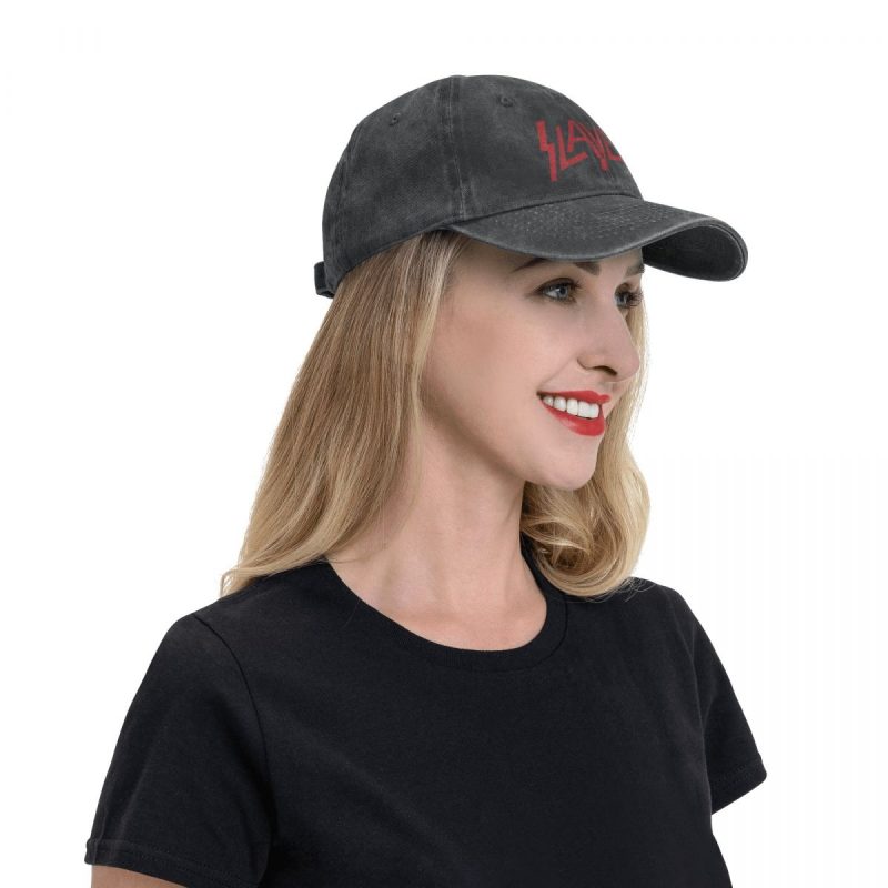 Vintage Slayer Logo Baseball Cap for Men Women Distressed Denim Washed Snapback Hat Heavy Metal Outdoor Running Golf Caps Hat - Image 6
