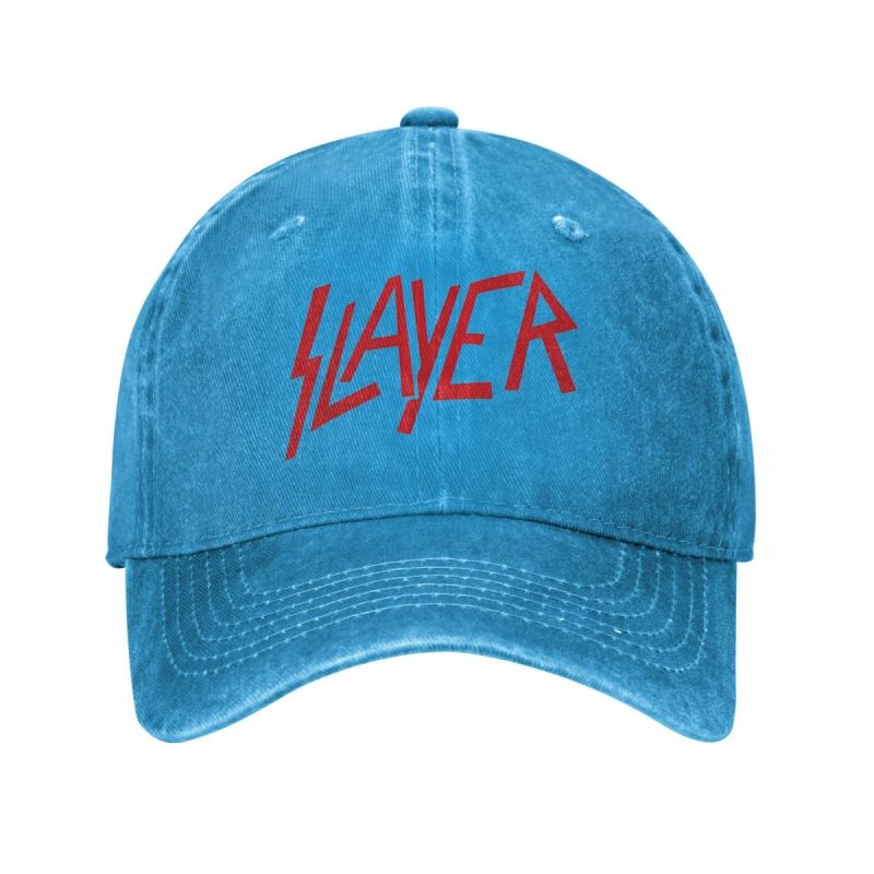Vintage Slayer Logo Baseball Cap for Men Women Distressed Denim Washed Snapback Hat Heavy Metal Outdoor Running Golf Caps Hat - Image 7