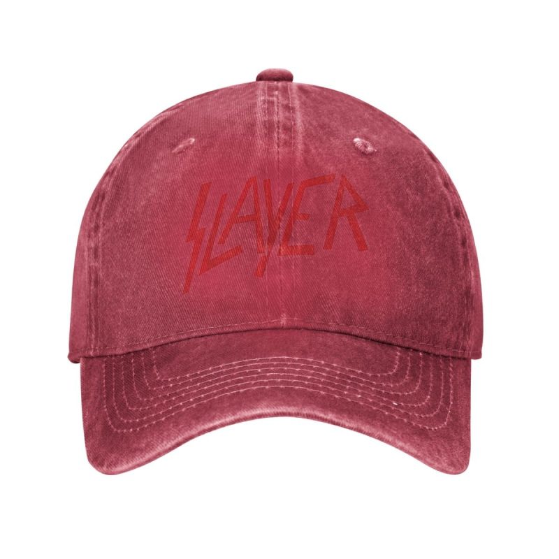 Vintage Slayer Logo Baseball Cap for Men Women Distressed Denim Washed Snapback Hat Heavy Metal Outdoor Running Golf Caps Hat - Image 8
