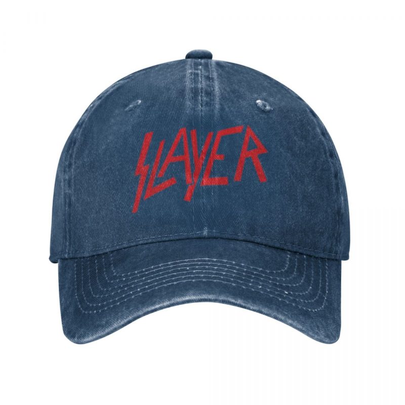 Vintage Slayer Logo Baseball Cap for Men Women Distressed Denim Washed Snapback Hat Heavy Metal Outdoor Running Golf Caps Hat - Image 11
