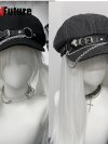Women's Men's Harajuku Gothic Lolita Beret Hat Y2k Girls Punk Grunge Chic Streetwear Accessories Caps Newsboy Cap