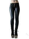 5XL Large Size Leggings Punk Gothic PU Leather Pencil Pant Women Sexy Skinny Trouser Lace Up Rivet Zipper Retro Long Biker Pants
