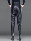 Pants for Women High Waist PU Leather Harem Woman Trousers Aesthetic One Size Classic Autumn Trends 2024 90s Outfits Clothing G