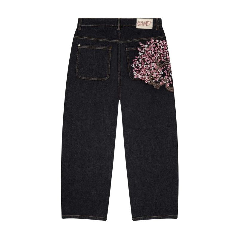 Gothic Womens Diamond Embroidery Jeans Vintage Low Rise Flared Jeans Women Retro Y2k Baggy Denim Pants High Streetwear Trousers - Image 10