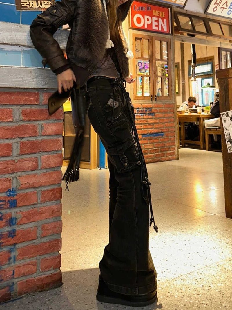 Streetwear Vintage More Pockets Women Jeans Japanese Harajuku Gyaru Y2K Denim Cargo Pants Cyber Punk Hip Pop Aesthetic Trousers - Image 5