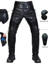 2024 Motocross Racing Pants PU Leather Biker Trousers Waterproof Windproof Men With 4X CE Knee Hip Pad Motorcycle Riding Jeans