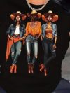 Cowgirl Print T-shirt Short Sleeve Crew Neck Casual Top For Summer Women's Clothing harajuku tshirt girl streetwear clothing