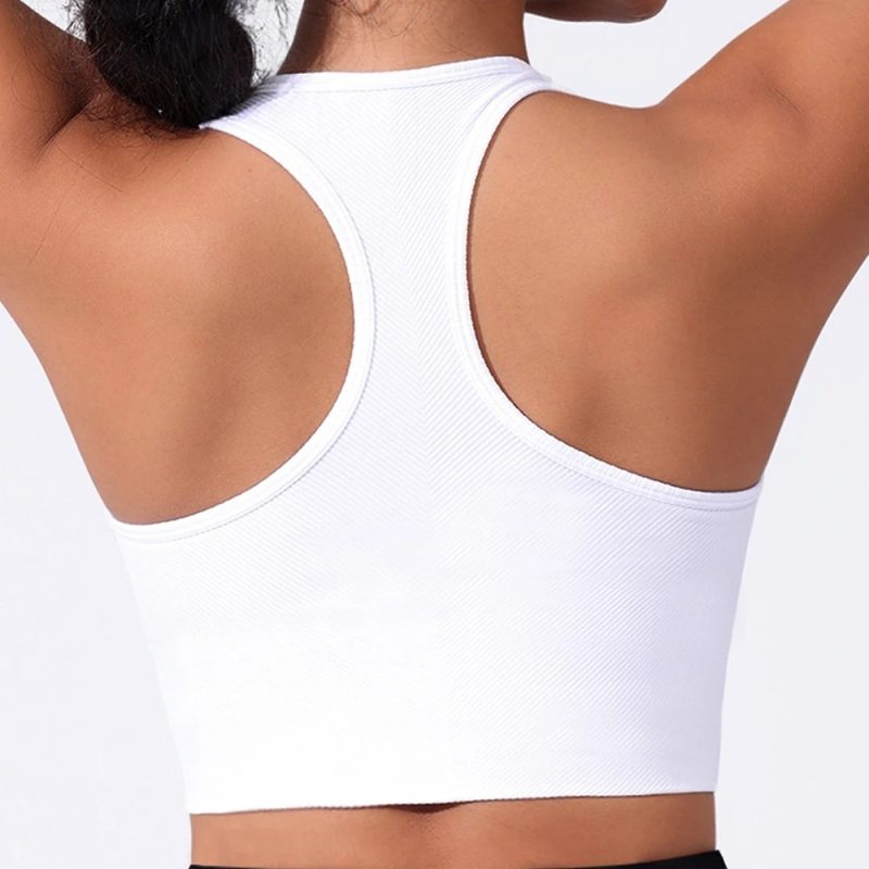 Seamless Sport Bras Gym Top High Intensity Underwear Running Training Yoga Bra Shockproof Ribbed Fitness Yoga Vest Crop Top - Image 5