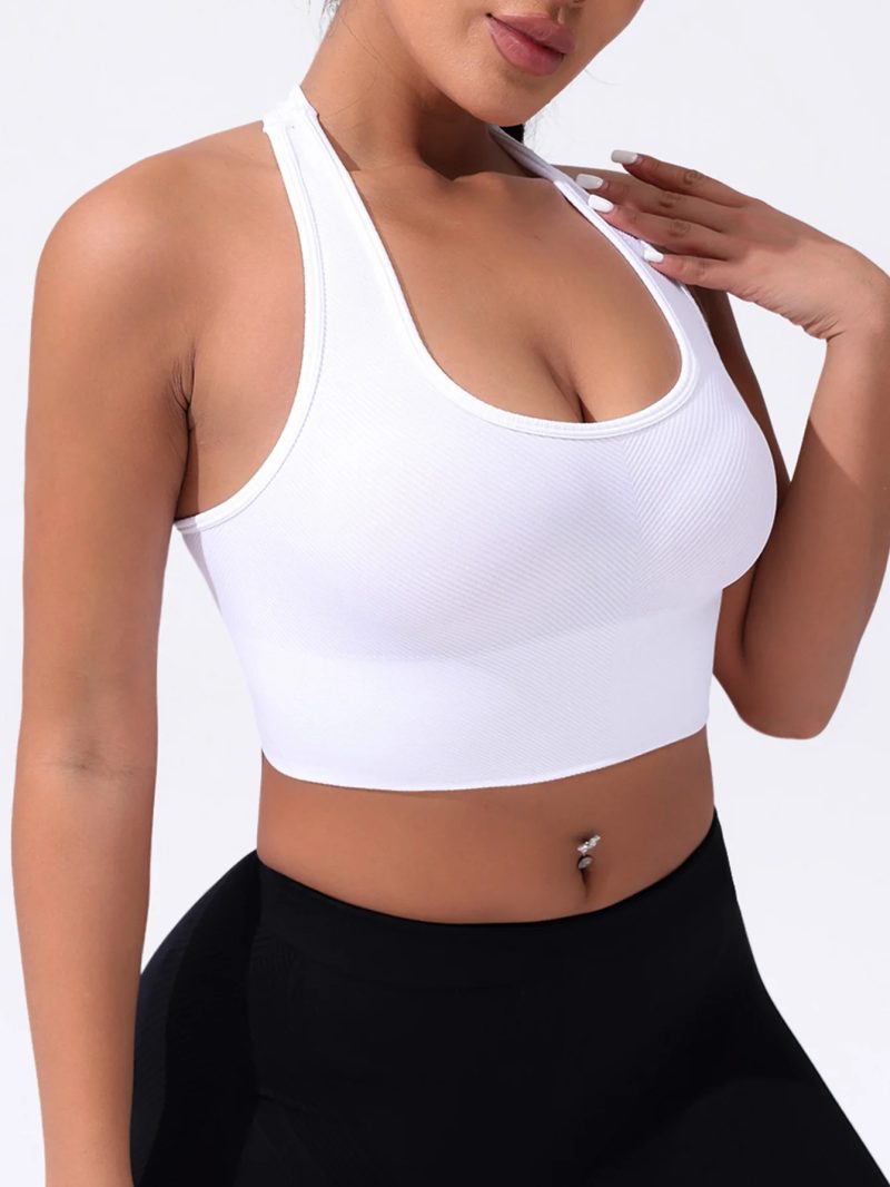 Seamless Sport Bras Gym Top High Intensity Underwear Running Training Yoga Bra Shockproof Ribbed Fitness Yoga Vest Crop Top - Image 8
