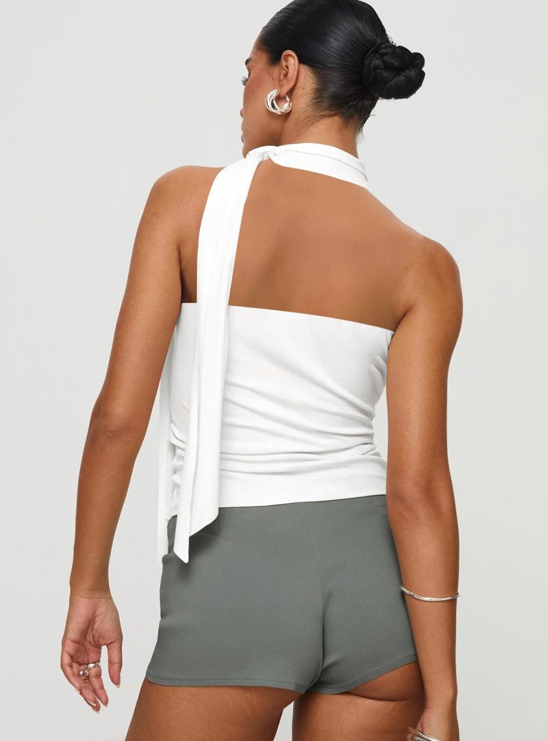 Women Sexy And Elegant Sleeveless High Neck Slim Fit Vest Nightclub Street Style New White Strap Casual Upper Outer Garment - Image 2