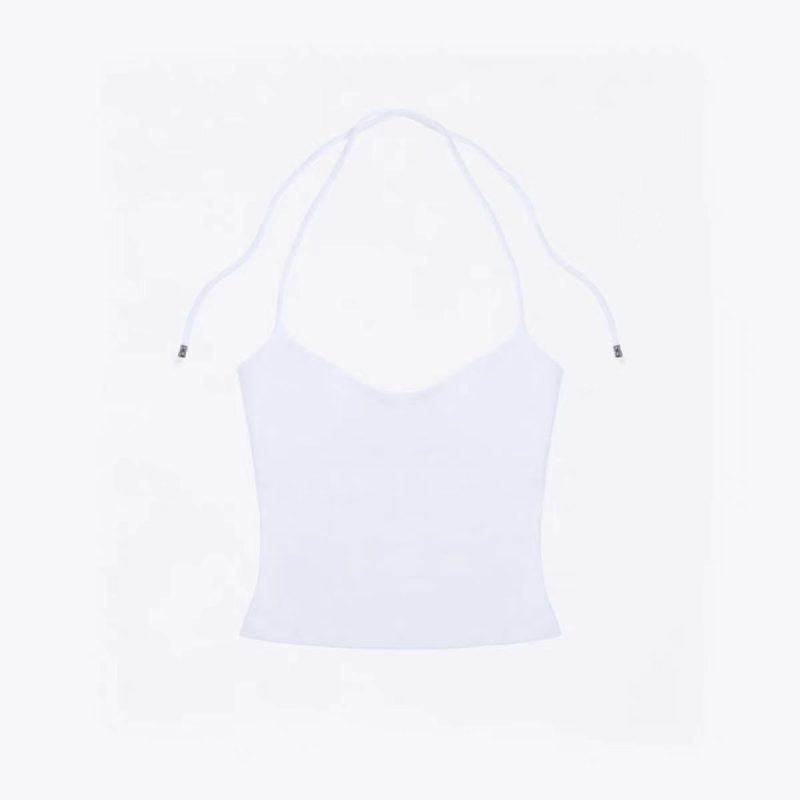 ank air multi-color lace up neck vest with cherry pink suspender and hollowed out back design for women's summer - Image 9