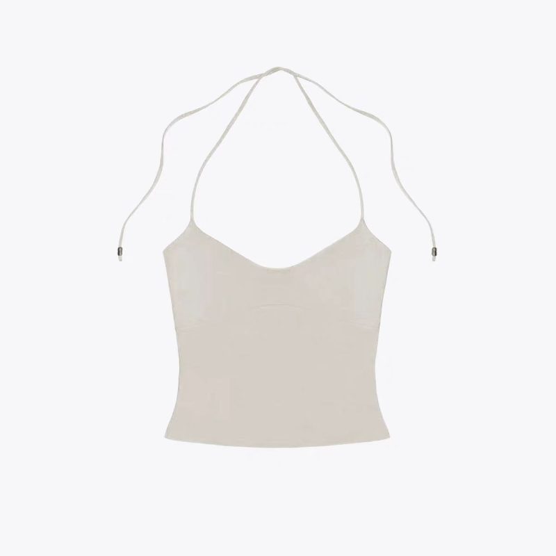 ank air multi-color lace up neck vest with cherry pink suspender and hollowed out back design for women's summer - Image 10