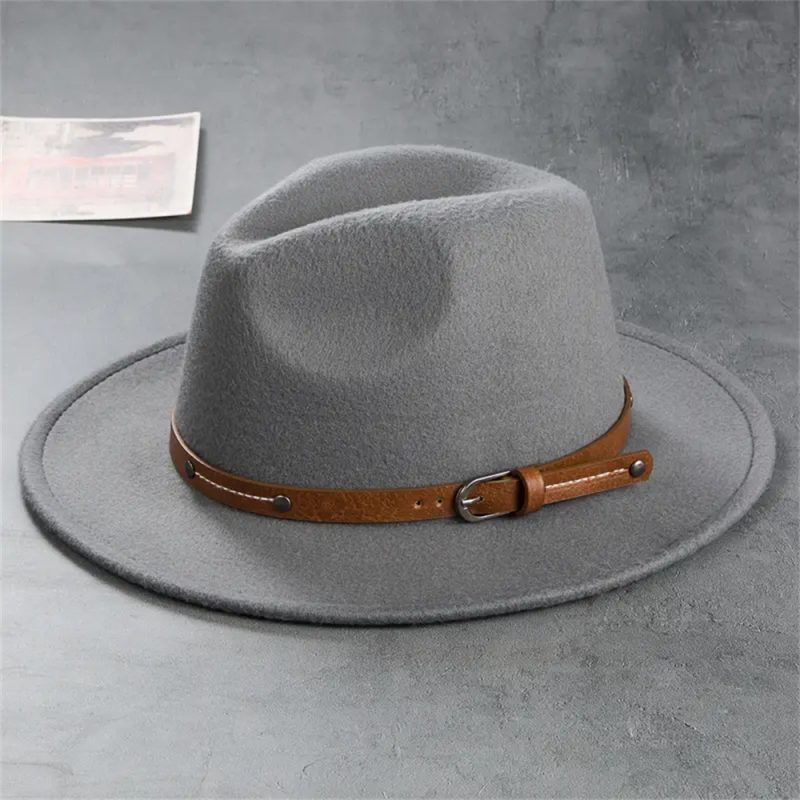 Wool Fedora Hat For Women Men Winter Autumn Fashion Church Jazz Hats Viking British Flat Brim Felt Hat Outdoor Casual Fedoras - Image 7