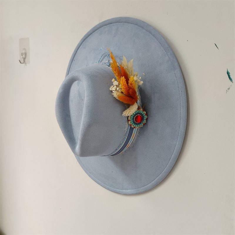 Embroidered three-dimensional flower fedora hat Women's jazz top hat Spring and autumn panama church fashion elegant wedding Hat - Image 11