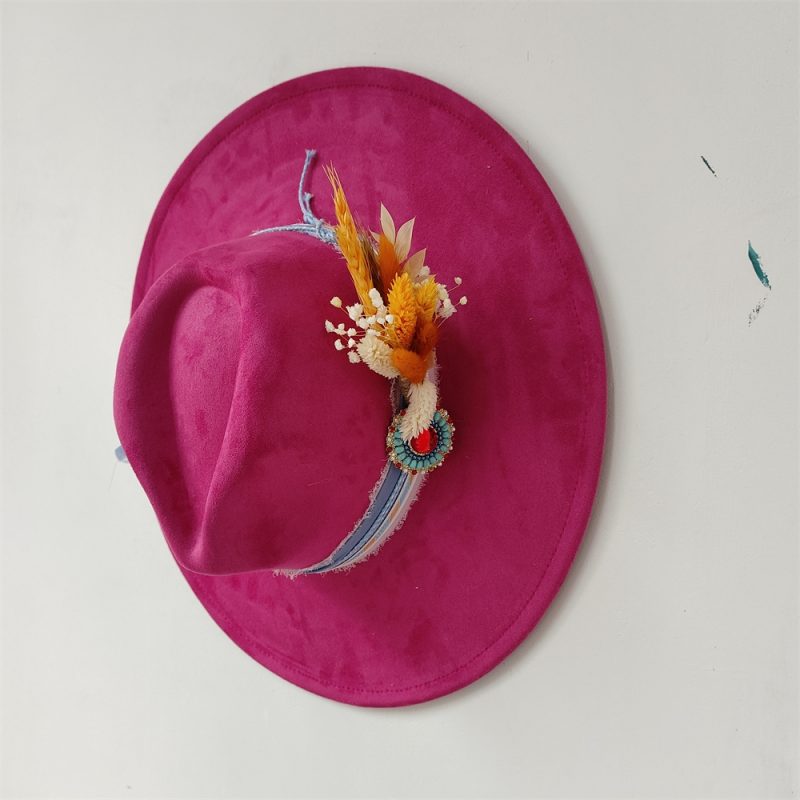 Embroidered three-dimensional flower fedora hat Women's jazz top hat Spring and autumn panama church fashion elegant wedding Hat - Image 16