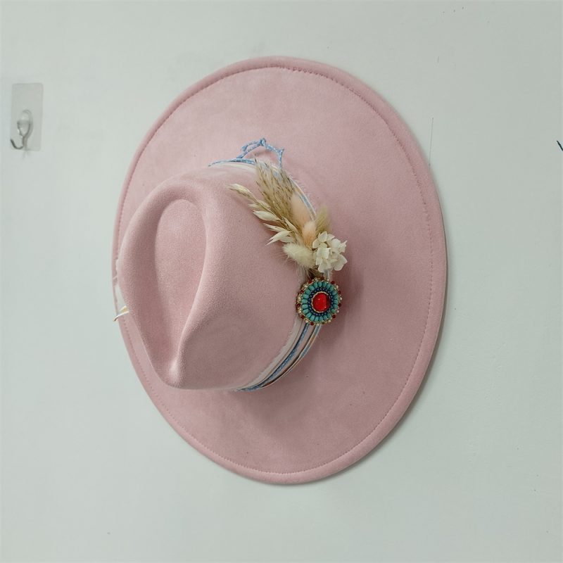 Embroidered three-dimensional flower fedora hat Women's jazz top hat Spring and autumn panama church fashion elegant wedding Hat - Image 22