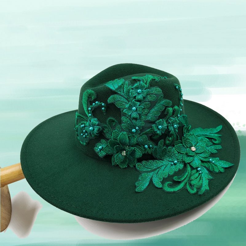 Embroidered three-dimensional flower fedora hat Women's jazz top hat Spring and autumn panama church fashion elegant wedding Hat - Image 43