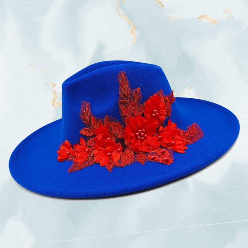 Embroidered three-dimensional flower fedora hat Women's jazz top hat Spring and autumn panama church fashion elegant wedding Hat - Image 50