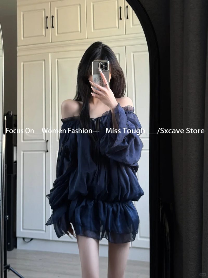 Spring Sexy Elegant Shirt Dress Women Casual Y2k Vintage Clothing Evening Party Blouse Office Lady Beach Korean Fashion Chic - Image 6