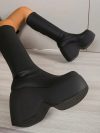 2024 Brand New Gothic Style Sexy Elegant Chunky Platform Women Ankle Boots Big Size 43 Walking Comfy Woman Shoes Platform Shoes