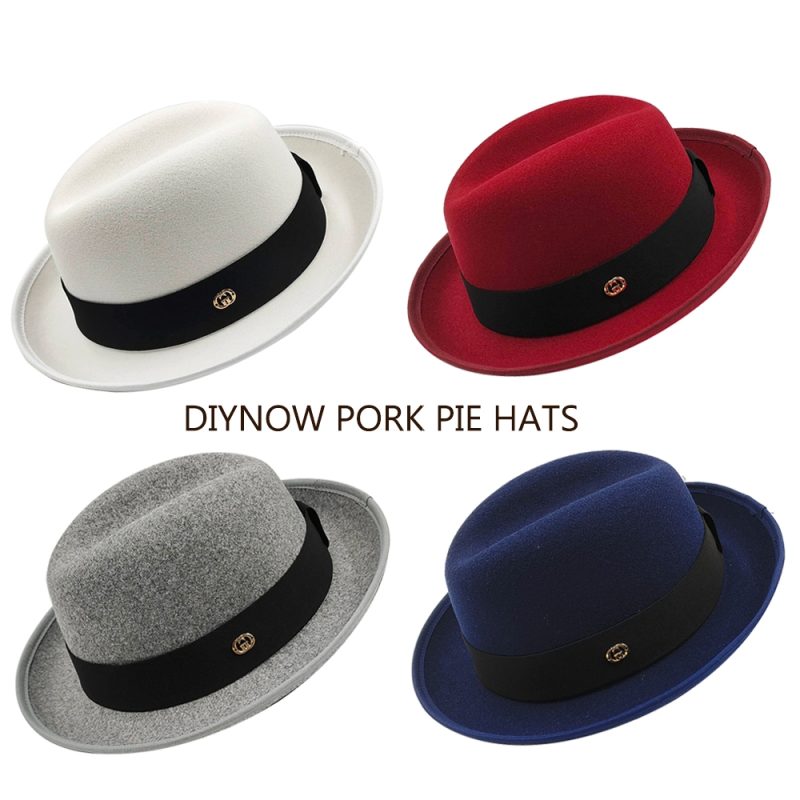 Pork pie hat brim men women Fedora classic gentleman bowler hat cosplay derby bowler English hat panama jazz hat wholesale