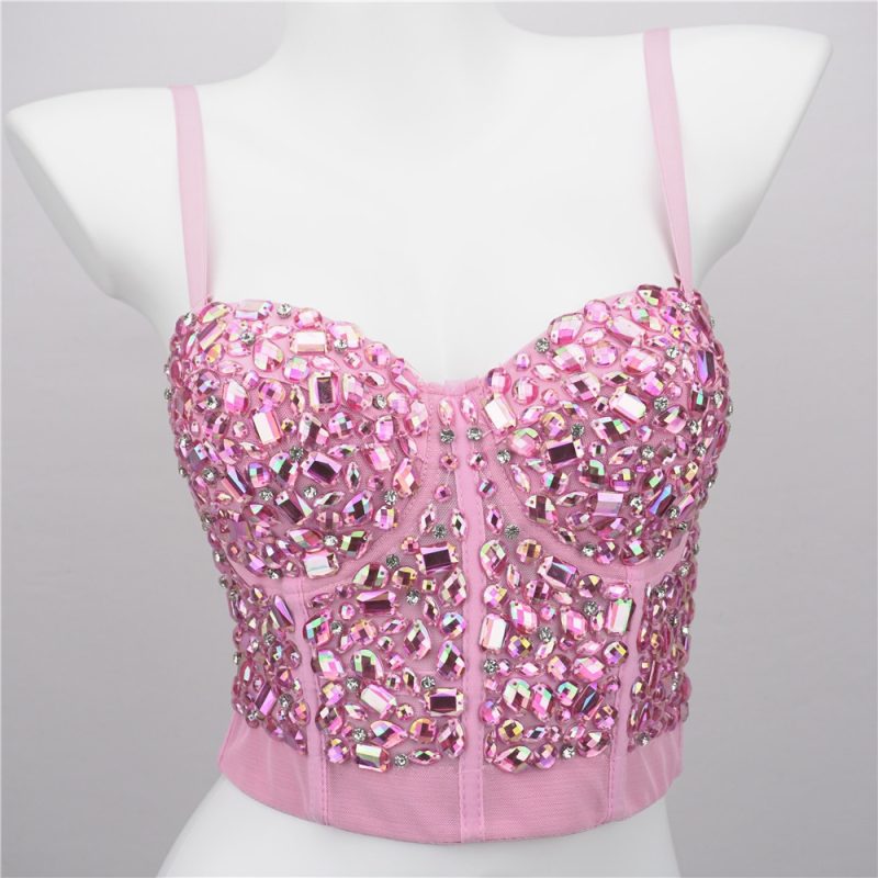 Quality Pearl Tank Tops Rhinestone Women Crop Top Club Clothes Streetwear Y2K Corset Woman Shaper Camis Fashion Feamale Clothing - Image 45
