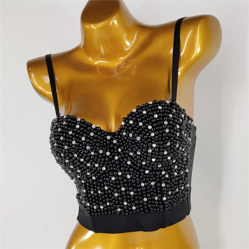 Quality Pearl Tank Tops Rhinestone Women Crop Top Club Clothes Streetwear Y2K Corset Woman Shaper Camis Fashion Feamale Clothing - Image 55
