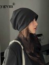 Solid Color Baggy Beanie for Men Women Autumn Winter Keep Warm Knitted Hat Unisex Hip Hop Bonnet Punk Pullover Cap кепка y2k