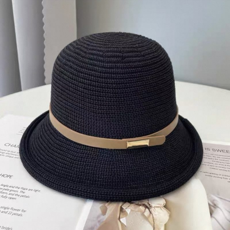 New Summer Straw Fisherman Hat Women Wide Brim Sun Hat Breathable Outdoor Travel Foldable - Image 7