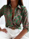 Casual New Long Sleeve Lapel Slim Tops Women Fashion Commute Chic Clothes Blusas Office Ladies Multicolor Printed Blouses Shirts