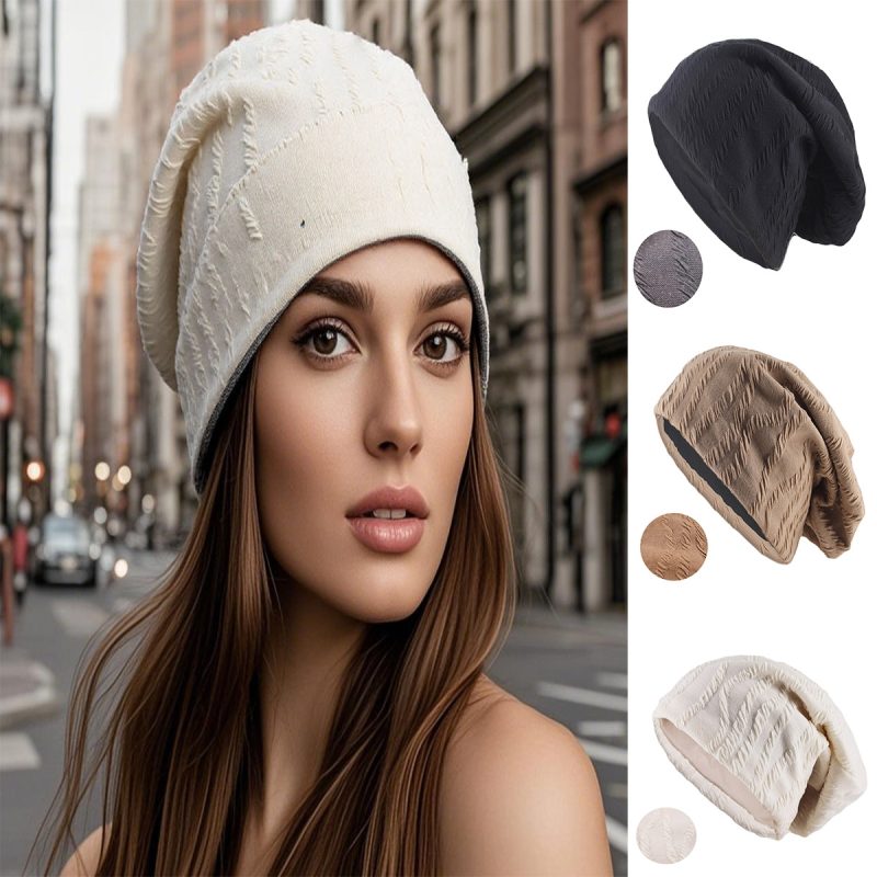 New Spring Autumn Warm Women Beanies Skullies Casual Knit Outdoor Soft Beauty Hat Adult Lady Striped Female Gorras Bone Sale - Image 2