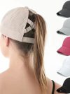 Summer Solid Color Baseball Caps Golf Wear Women Sport Leisure Cross Ponytail Hat Mesh Quick-Drying Half-Hollow Men's Peaked Cap
