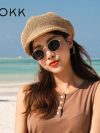 Octagonal Beret Women Sun Hat Painter Hat Outdoor Travel Beach Hat Light Breathable Women Summer Sun Visor Femme Retro Fashion