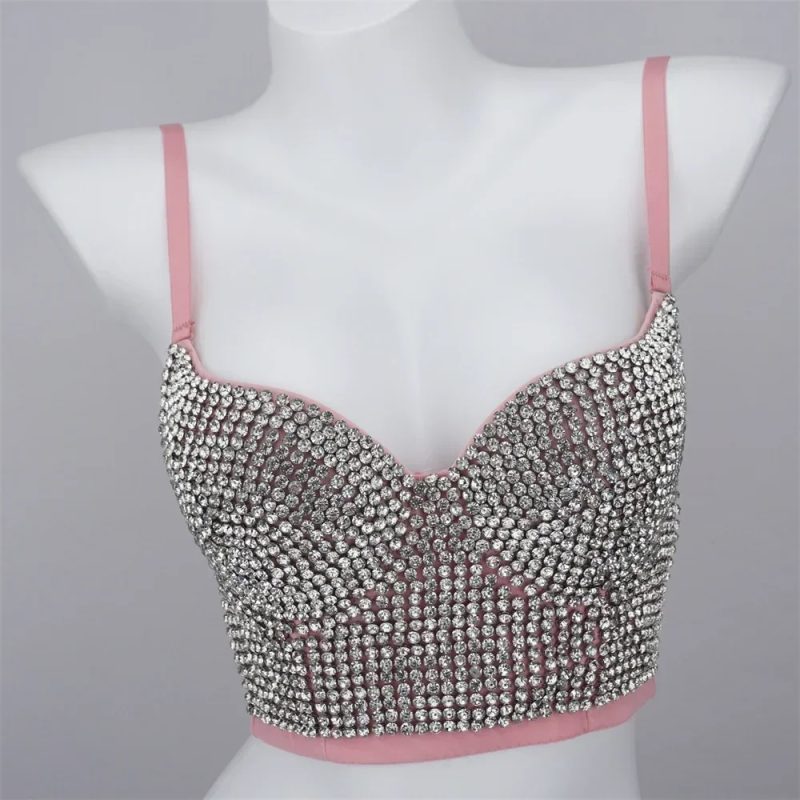Summer High End Tops Women Corset Luxury Bling Diamond Sequined y2k Tank Woman Clothes Quality Push Up Bustier Ladies Crop Top - Image 23