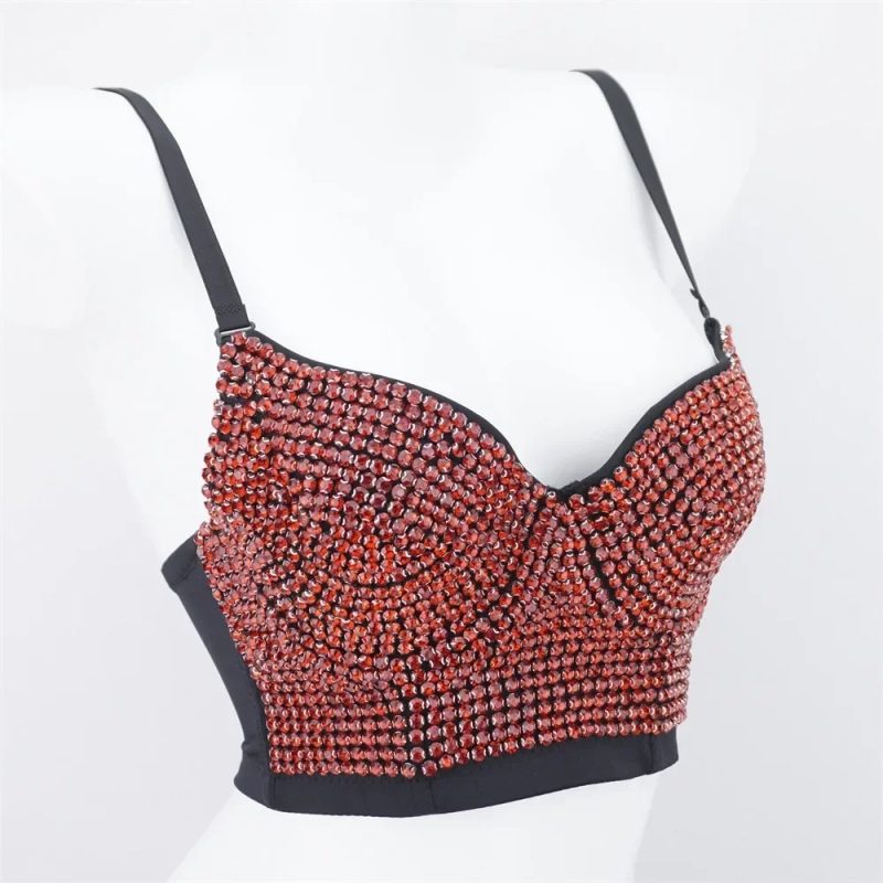 Summer High End Tops Women Corset Luxury Bling Diamond Sequined y2k Tank Woman Clothes Quality Push Up Bustier Ladies Crop Top - Image 25