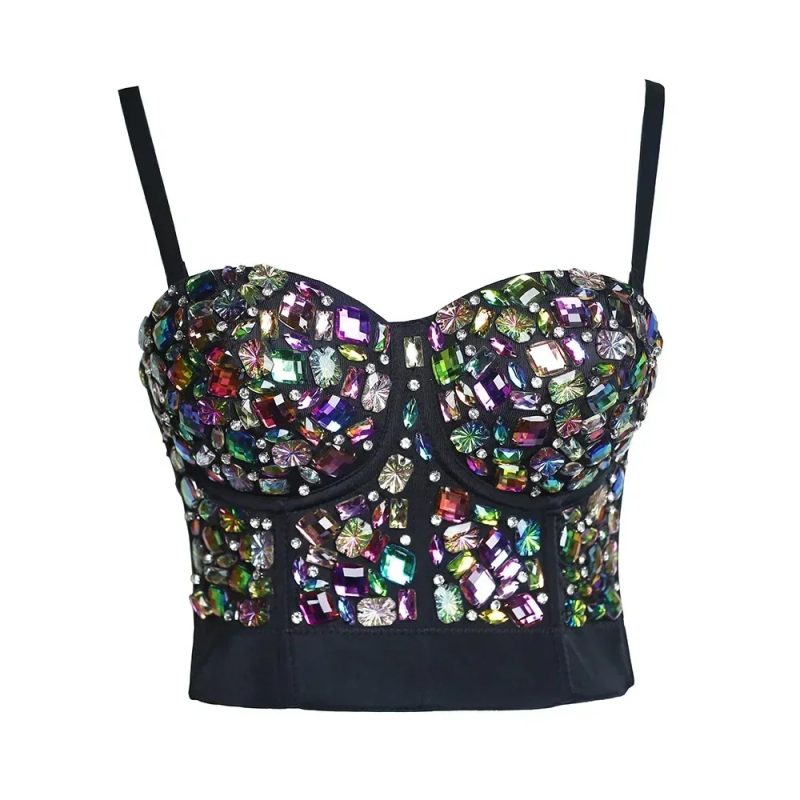 Summer High End Tops Women Corset Luxury Bling Diamond Sequined y2k Tank Woman Clothes Quality Push Up Bustier Ladies Crop Top - Image 37