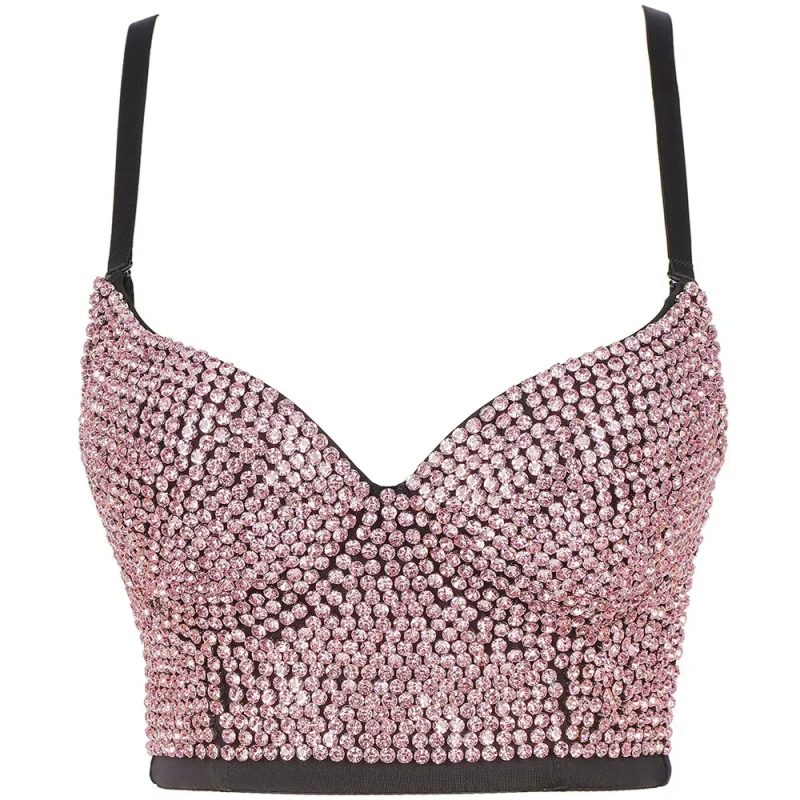 Summer High End Tops Women Corset Luxury Bling Diamond Sequined y2k Tank Woman Clothes Quality Push Up Bustier Ladies Crop Top - Image 40