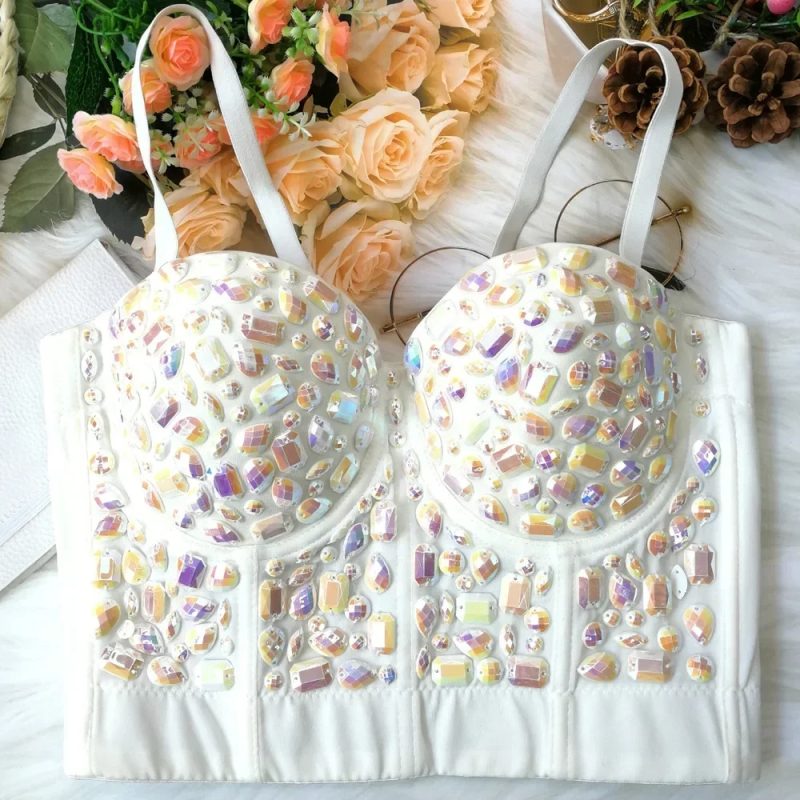 Summer High End Tops Women Corset Luxury Bling Diamond Sequined y2k Tank Woman Clothes Quality Push Up Bustier Ladies Crop Top - Image 47
