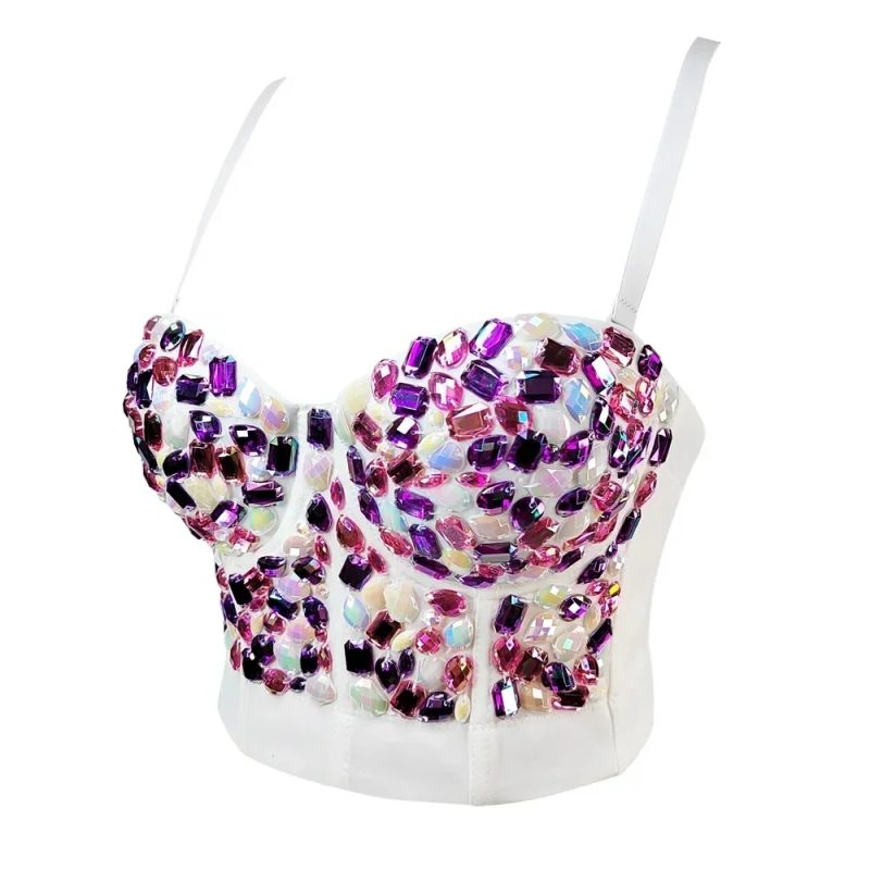Summer High End Tops Women Corset Luxury Bling Diamond Sequined y2k Tank Woman Clothes Quality Push Up Bustier Ladies Crop Top - Image 48