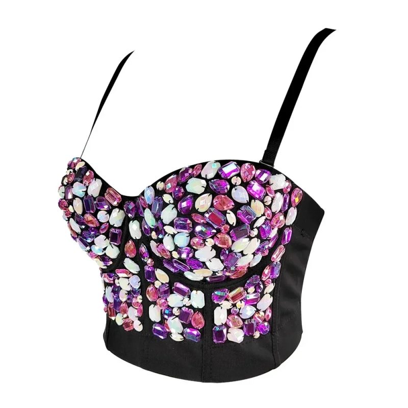 Summer High End Tops Women Corset Luxury Bling Diamond Sequined y2k Tank Woman Clothes Quality Push Up Bustier Ladies Crop Top - Image 51
