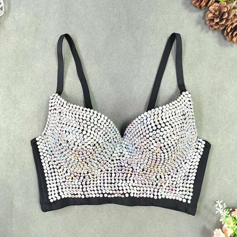 Summer High End Tops Women Corset Luxury Bling Diamond Sequined y2k Tank Woman Clothes Quality Push Up Bustier Ladies Crop Top - Image 59