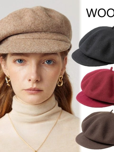 New Winter Britain Elegance 100% Wool Berets Women Fashion Pumpkin Fedoras Hat Ladies Leisure Painter Hat Female Festival Gift