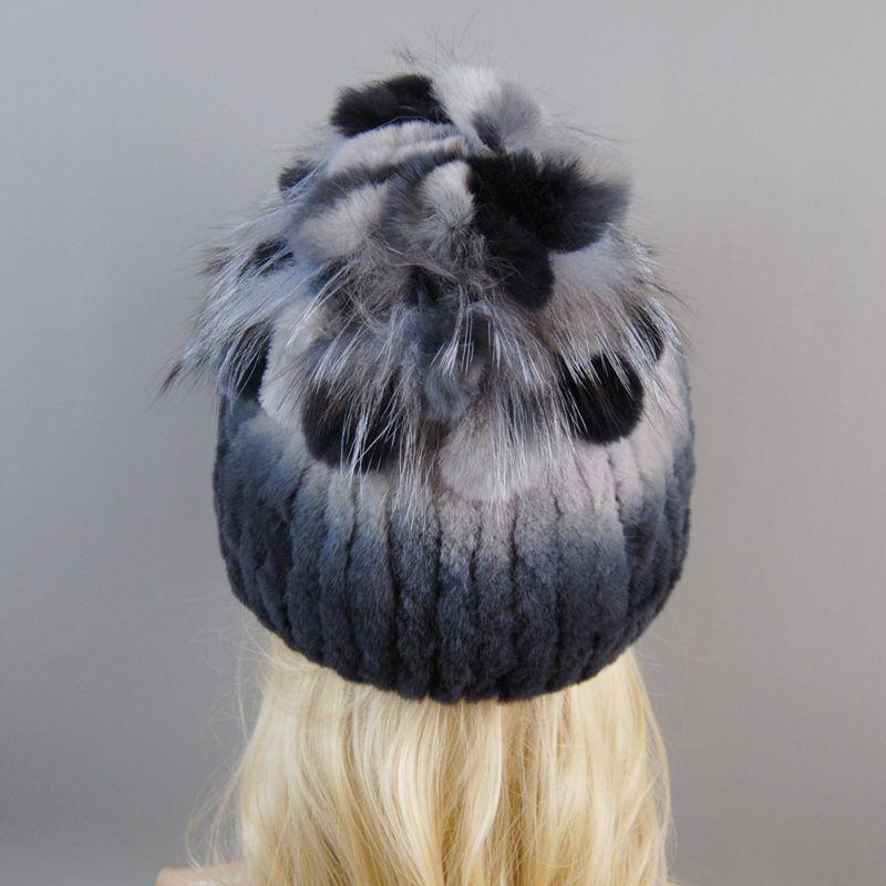 New Luxury Women Fur Hat For Winter Handmade Natural Rex Rabbit Fox Fur Cap Russian Female Fur Headgear Brand Warm Beanies Cap - Image 6