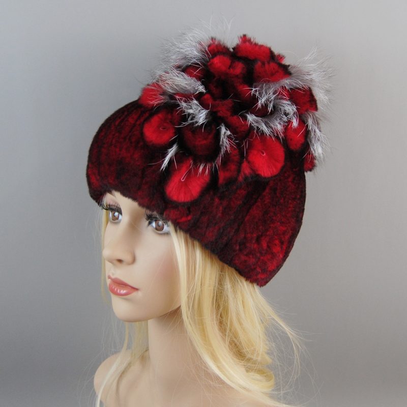 New Luxury Women Fur Hat For Winter Handmade Natural Rex Rabbit Fox Fur Cap Russian Female Fur Headgear Brand Warm Beanies Cap - Image 10