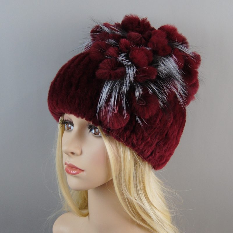 New Luxury Women Fur Hat For Winter Handmade Natural Rex Rabbit Fox Fur Cap Russian Female Fur Headgear Brand Warm Beanies Cap - Image 17