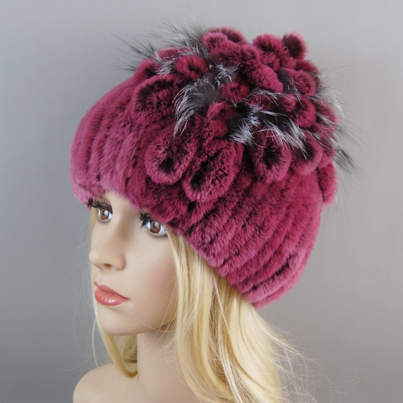 New Luxury Women Fur Hat For Winter Handmade Natural Rex Rabbit Fox Fur Cap Russian Female Fur Headgear Brand Warm Beanies Cap - Image 19