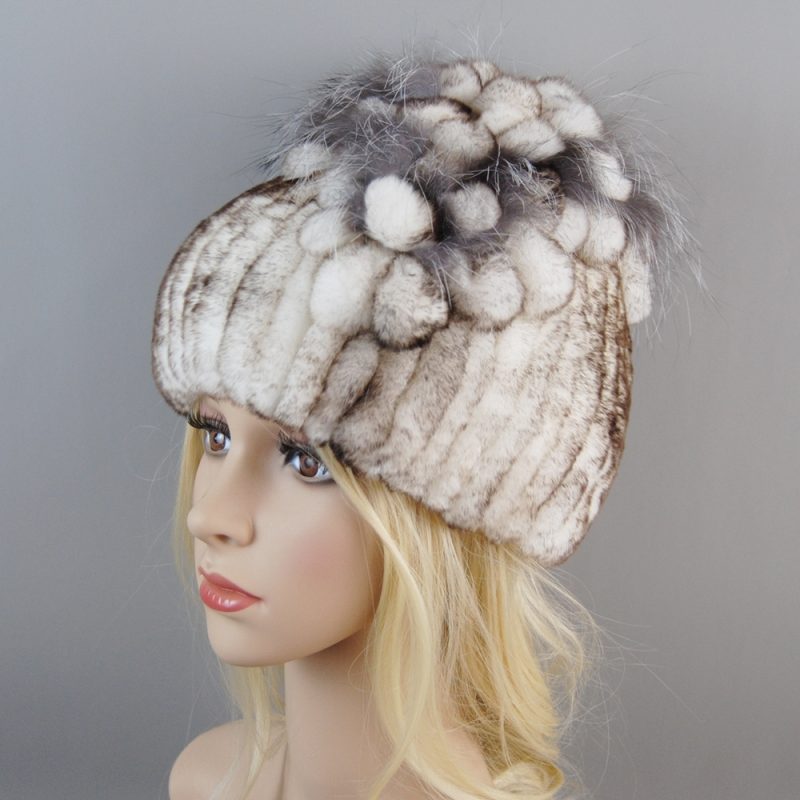 New Luxury Women Fur Hat For Winter Handmade Natural Rex Rabbit Fox Fur Cap Russian Female Fur Headgear Brand Warm Beanies Cap - Image 23